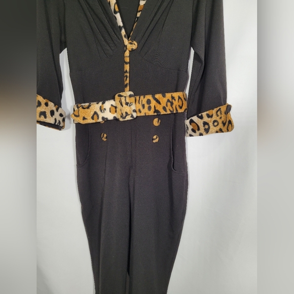 Miss Candyfloss Leopard Trim Jumpsuit - Picture 4 of 10